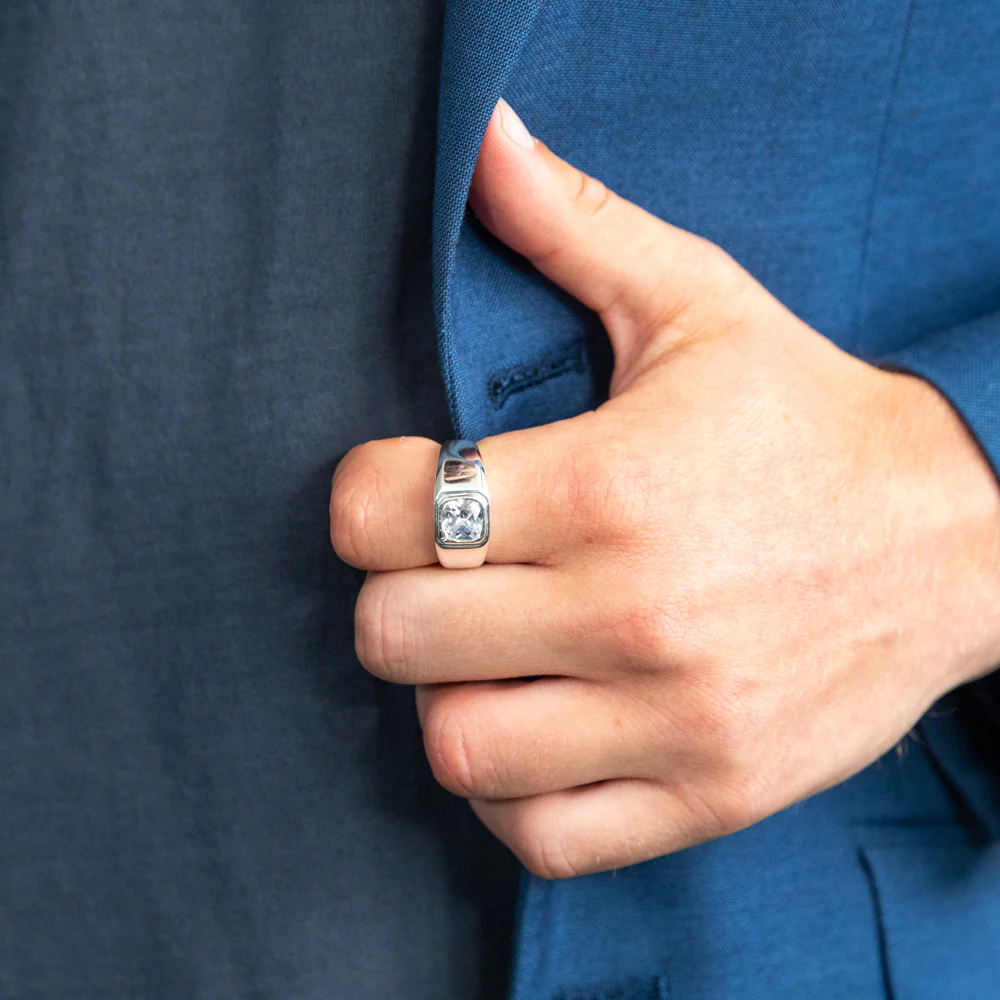 Sterling Silver Cubic Zirconia In Octagon Ring - Image 3