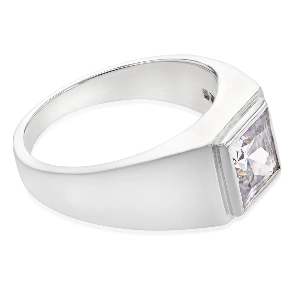 Sterling Silver Cubic Zirconia In Square Ring - Image 2