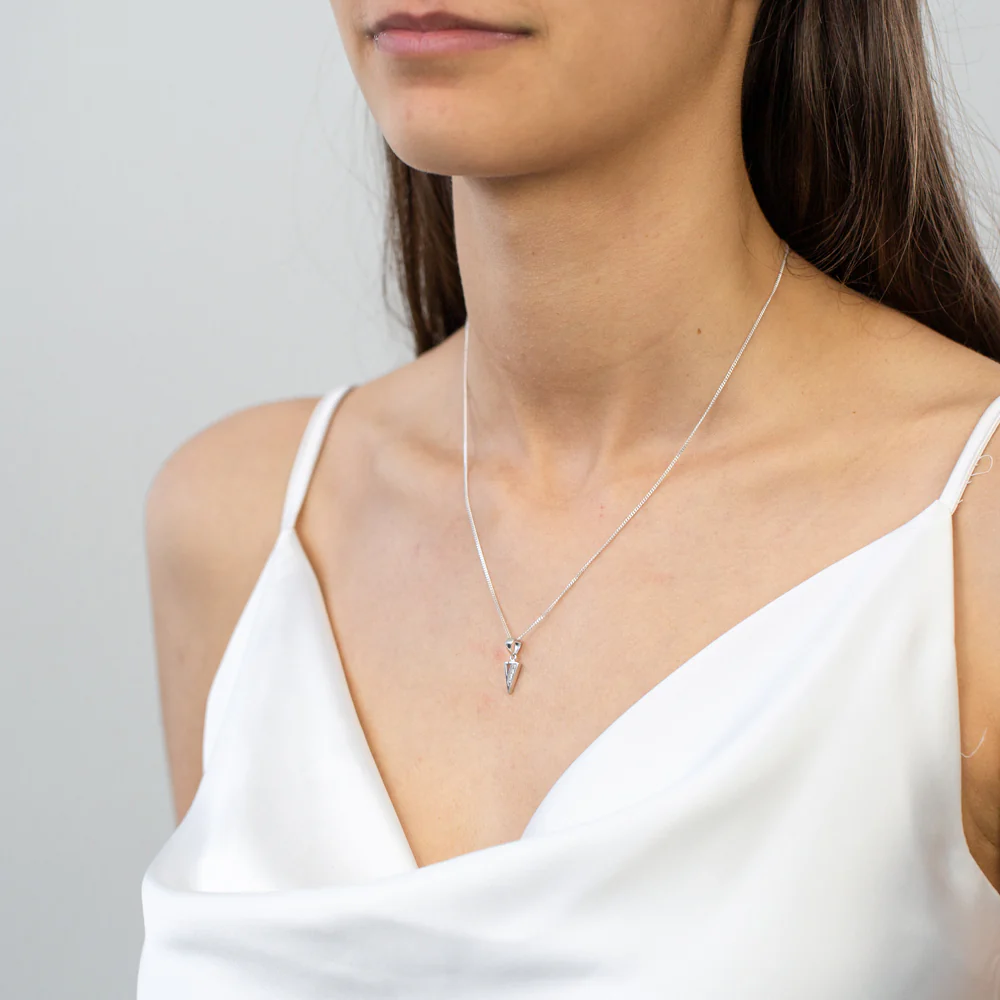 Sterling Silver Cubic Zirconia  Initial "V" Pendant - Image 2