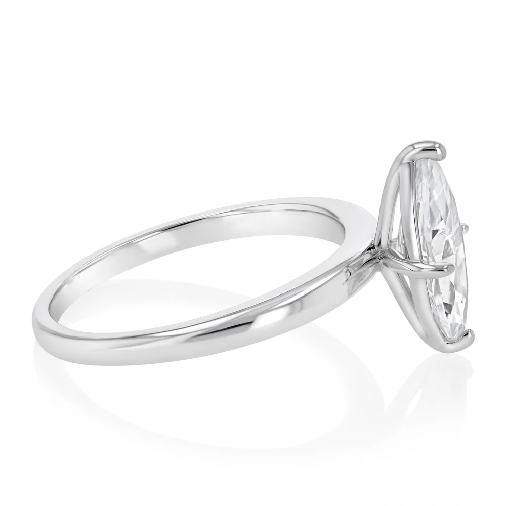 Sterling Silver Cubic Zirconia Marquise Ring - Image 2
