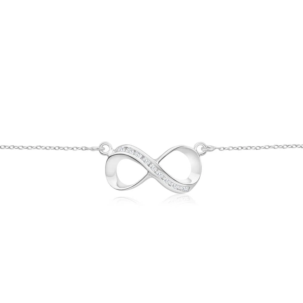 Sterling Silver Cubic Zirconia Pendant With 45cm Chain - Image 2