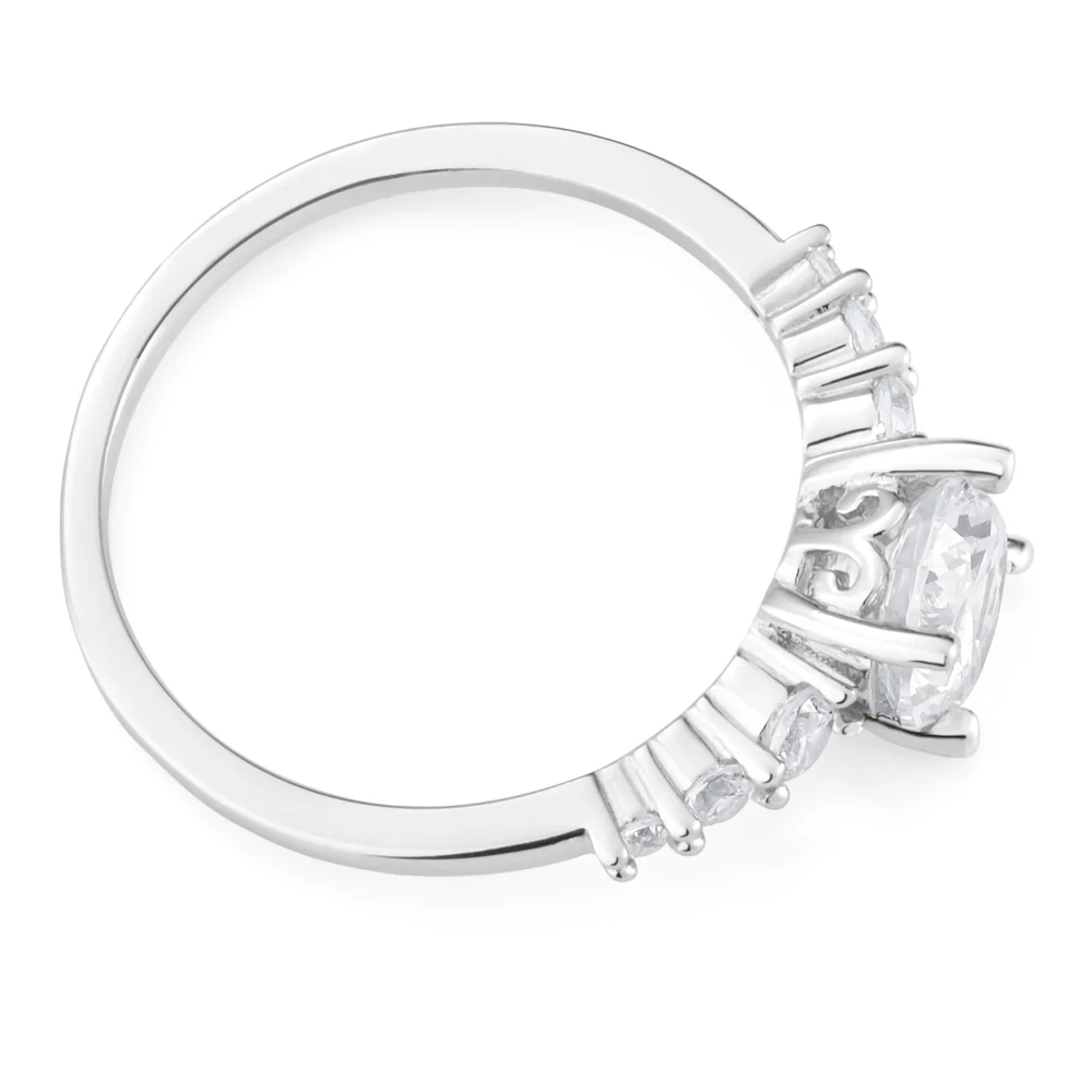 Sterling Silver Cubic Zirconia Round Ring - Image 2