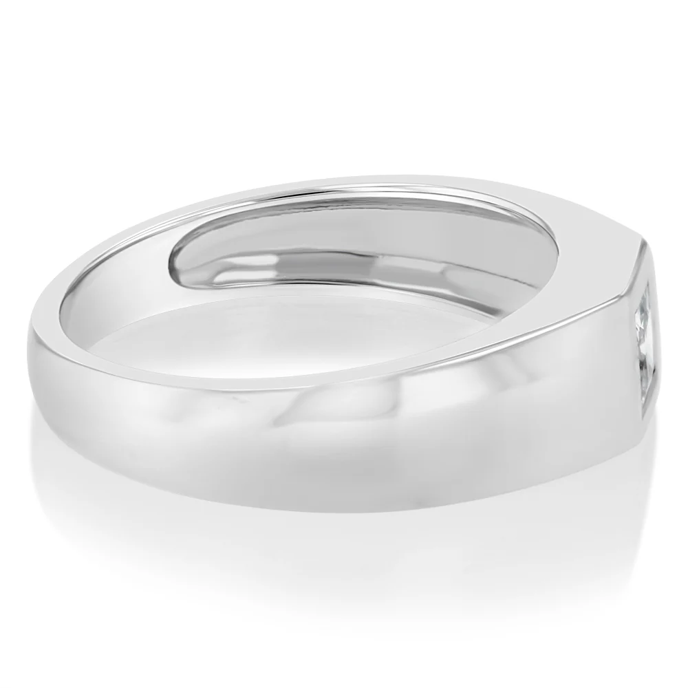 Sterling Silver Cubic Zirconia Signet Ring - Image 2