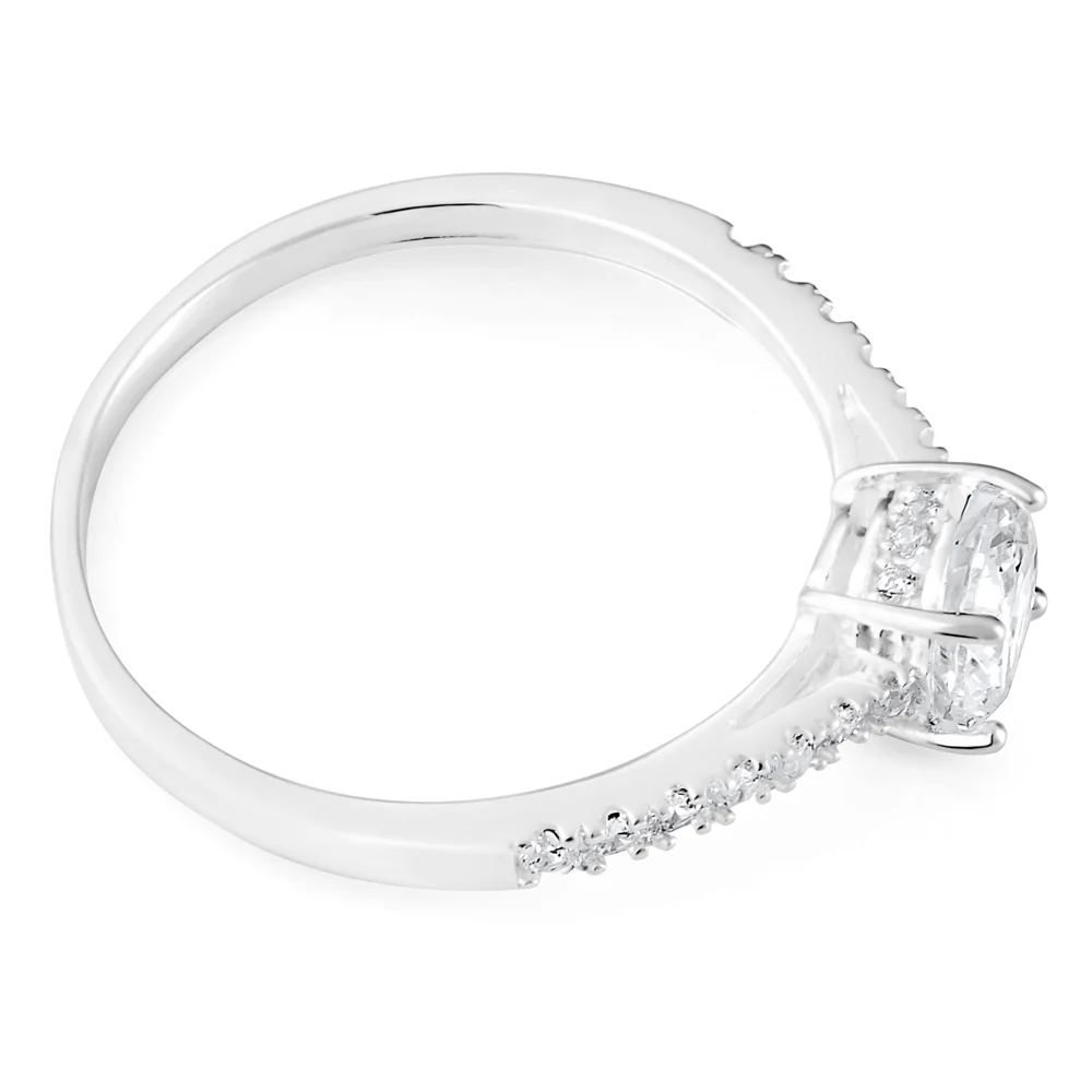 Sterling Silver Cubic Zirconia Solitaire Fancy Ring - Image 2