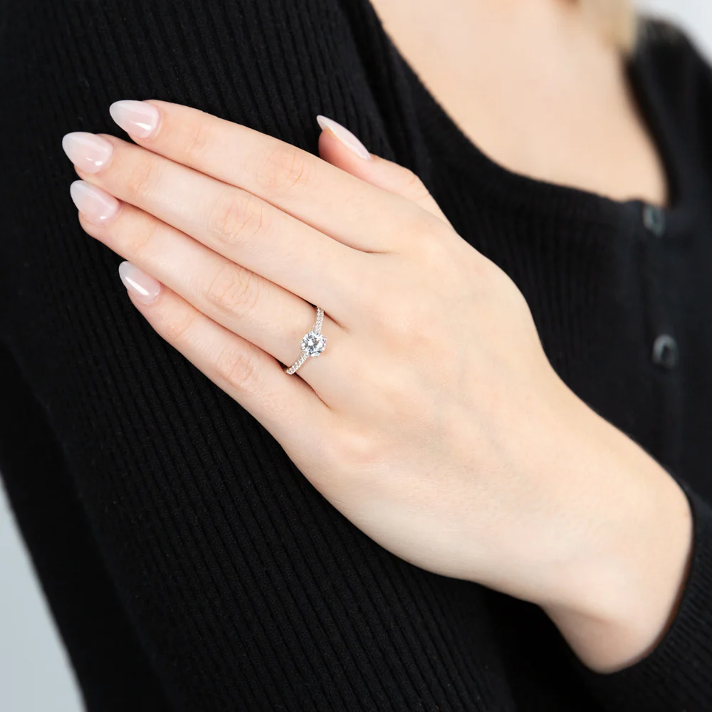 Sterling Silver Cubic Zirconia Solitaire Fancy Ring - Image 3