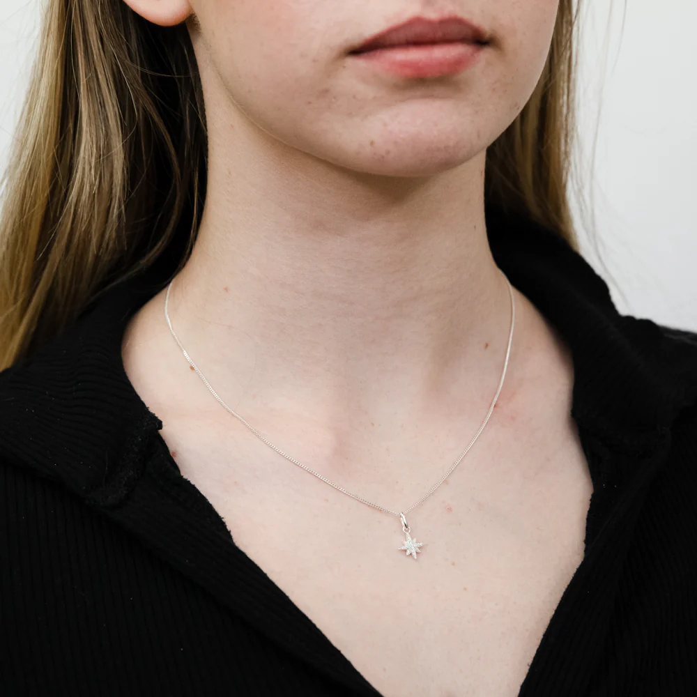 Sterling Silver Cubic Zirconia Star Pendant - Image 2