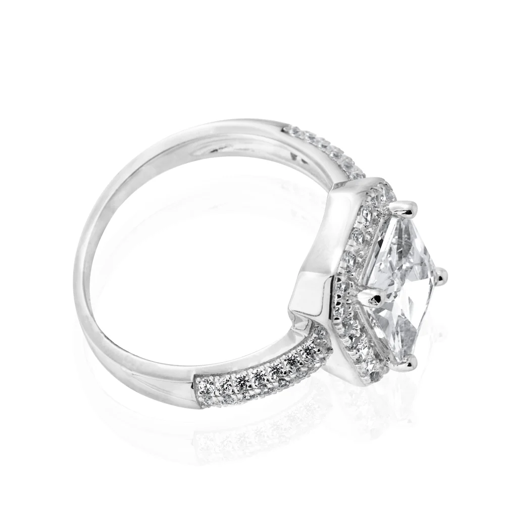 Sterling Silver Cubic Zirconia Stone Ring - Image 2