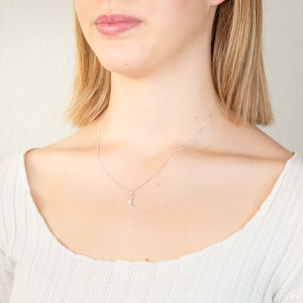 Sterling Silver Cubic Zirconia Wine Glass Pendant - Image 2