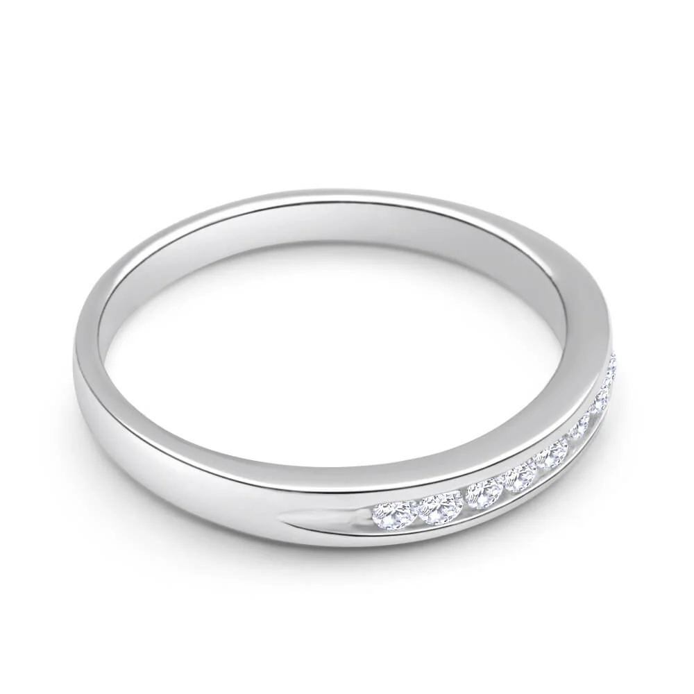 Sterling Silver Cubic Zirconia x8 Channel Set Ring - Image 2