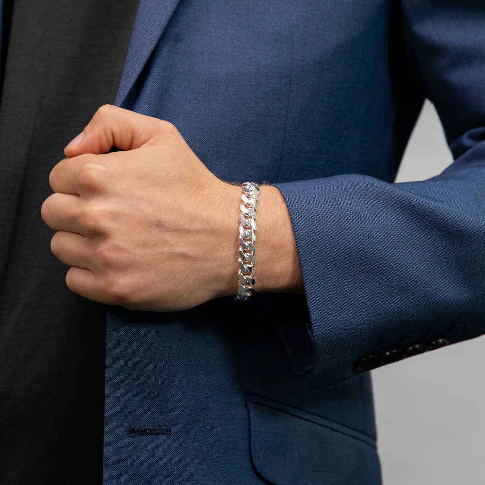 Sterling Silver Curb 280 Gauge 21cm Bracelet - Image 3