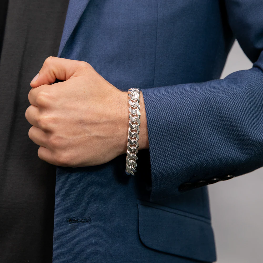 Sterling Silver Curb 350 Gauge 21cm Bracelet - Image 3
