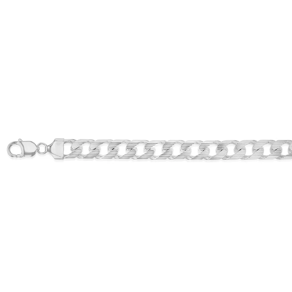 Sterling Silver Curb 350 Gauge 21cm Bracelet - Image 2