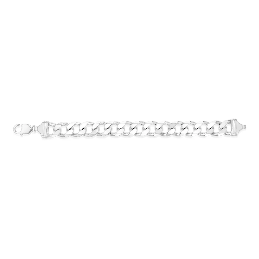 Sterling Silver Curb 400 Gauge 21cm Bracelet - Image 2