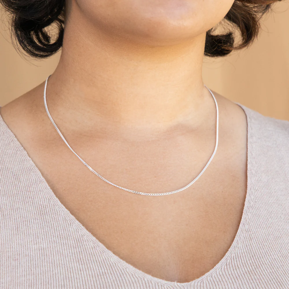 Sterling Silver Curb 50 Gauge Chain 50cm - Image 2