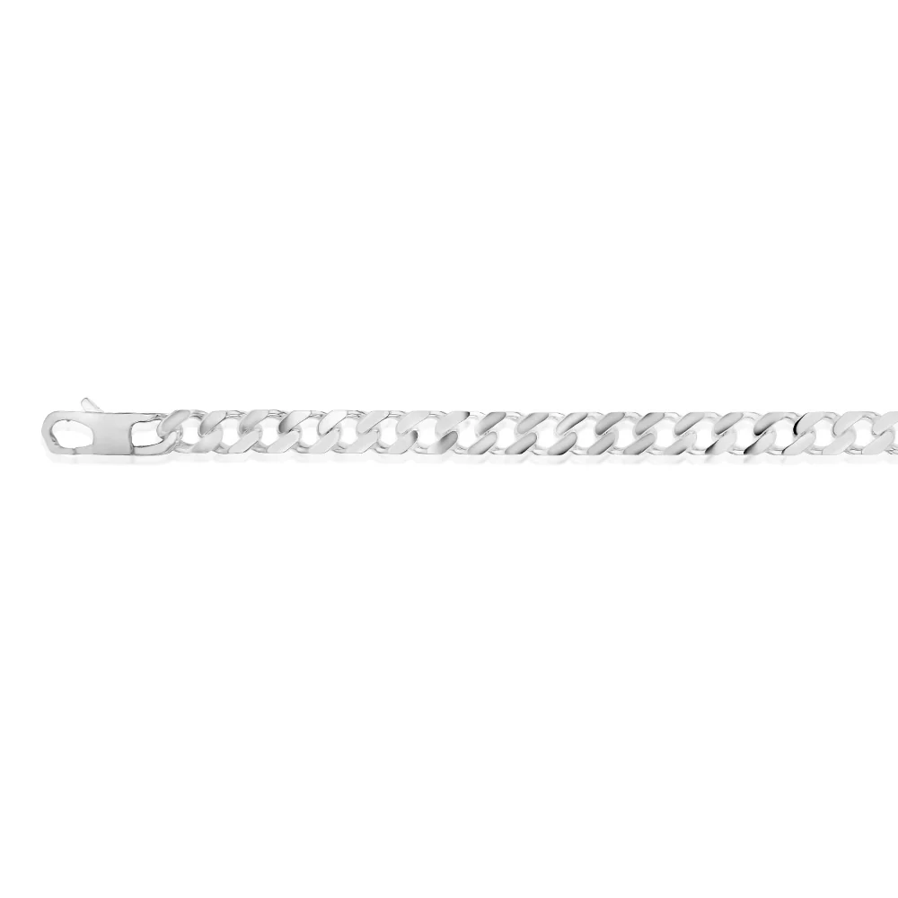 Sterling Silver Curb Bevelled 21cm Bracelet - Image 2
