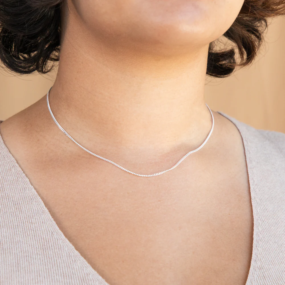 Sterling Silver Curb Dicut 40cm Chain - Image 3