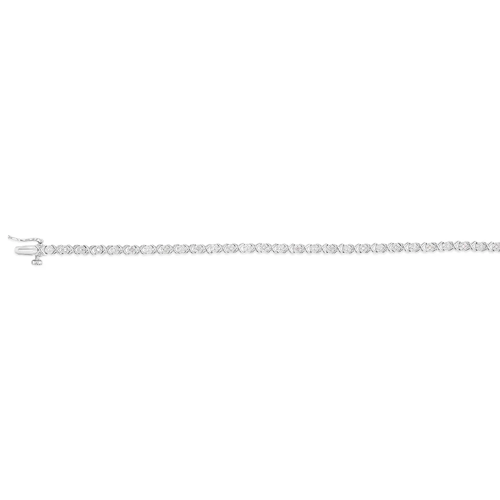 Sterling Silver Diamond Bracelet with Length 18CM - Image 2