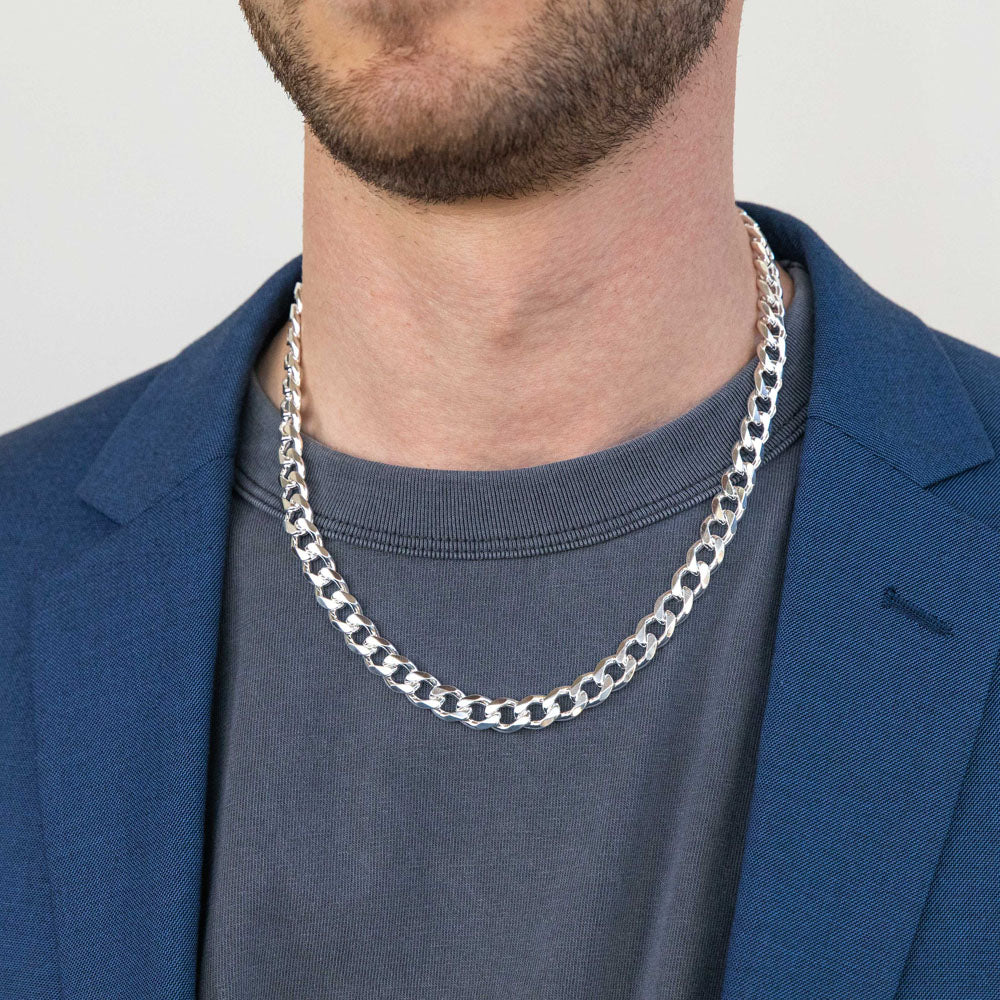 Sterling Silver Diamond Cut 250 Gauge 50cm Curb Chain - Image 3