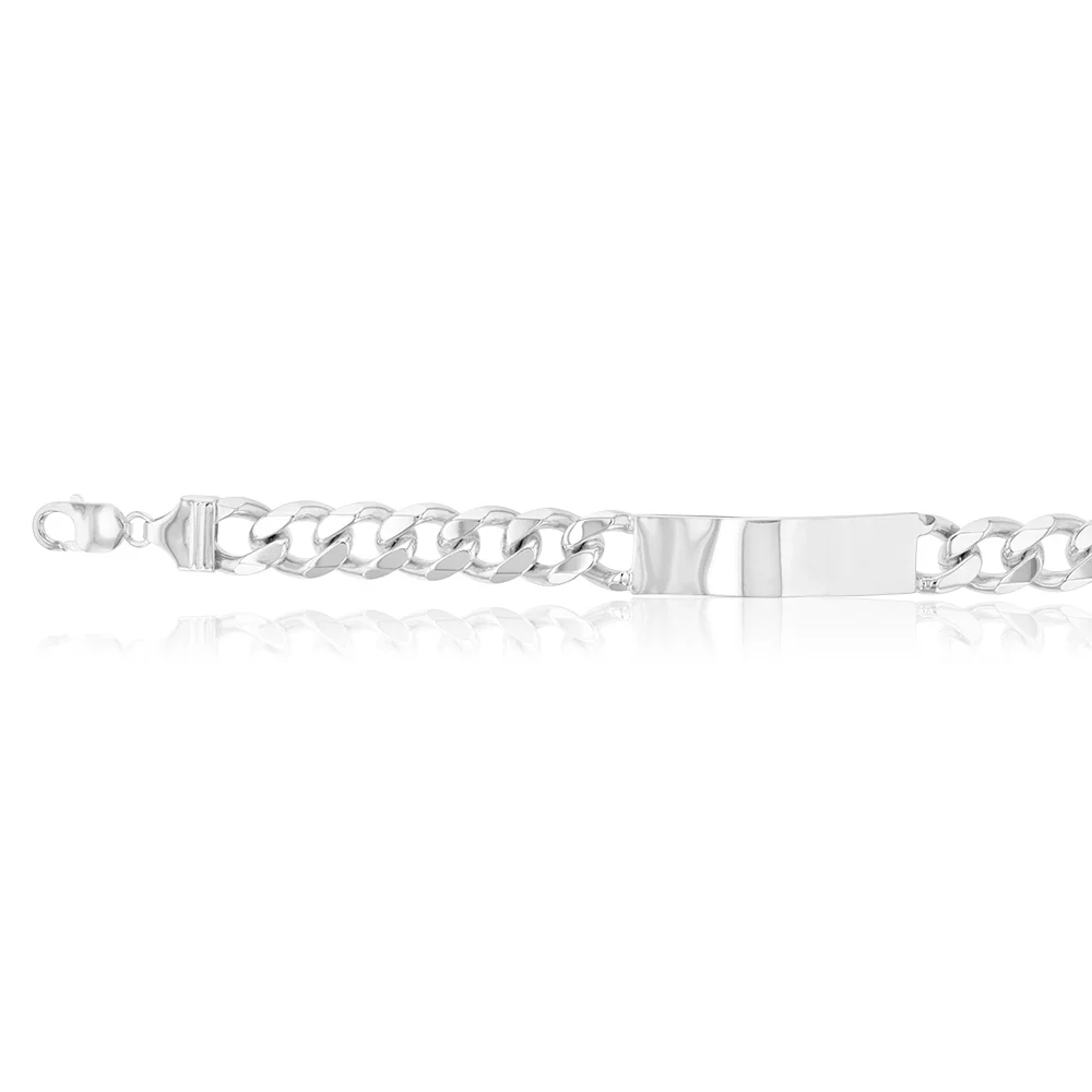 Sterling Silver Diamond Cut 350 Gauge Curb ID 22cm Bracelet - Image 2