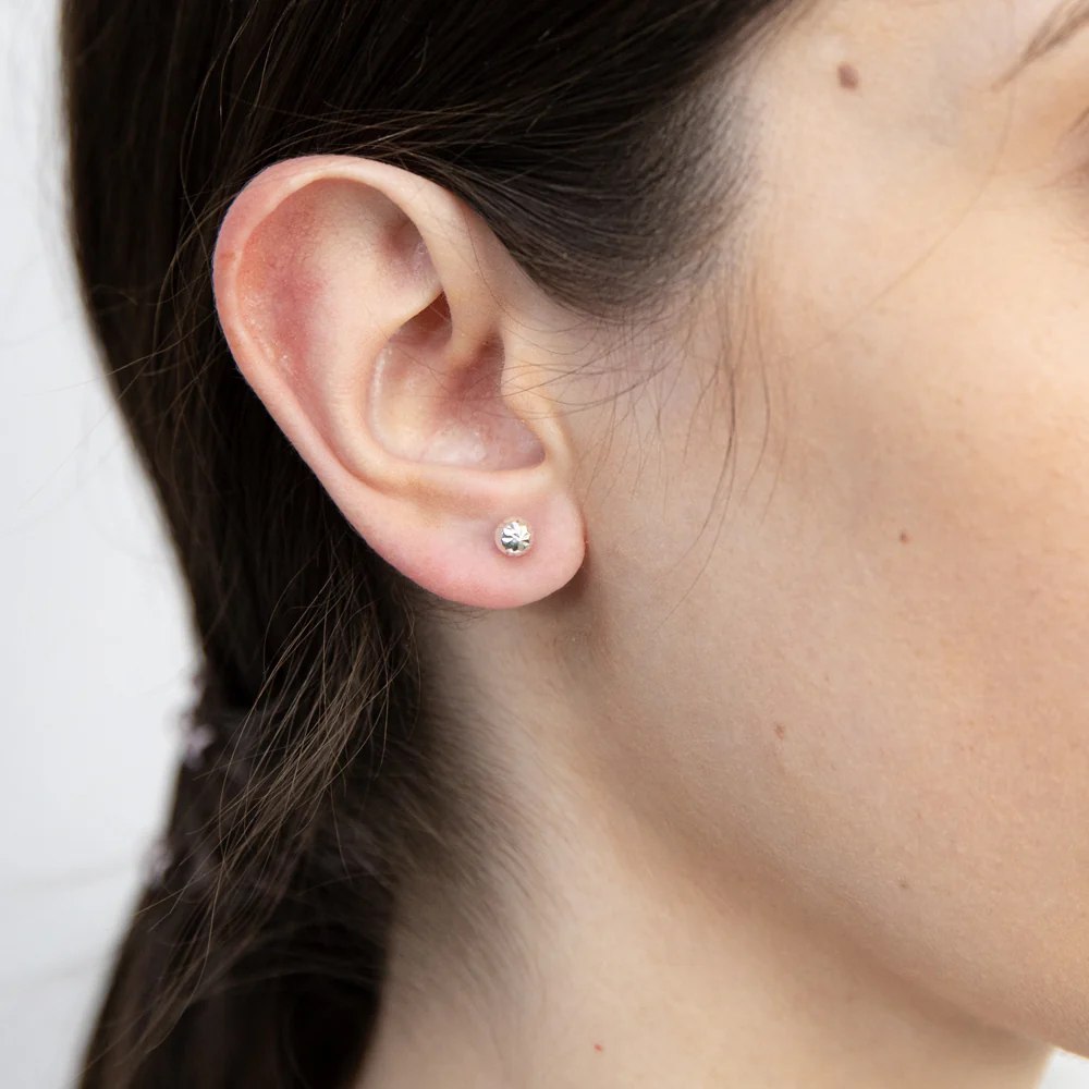 Sterling Silver Diamond Cut 5mm Ball Studs Earrrings - Image 2