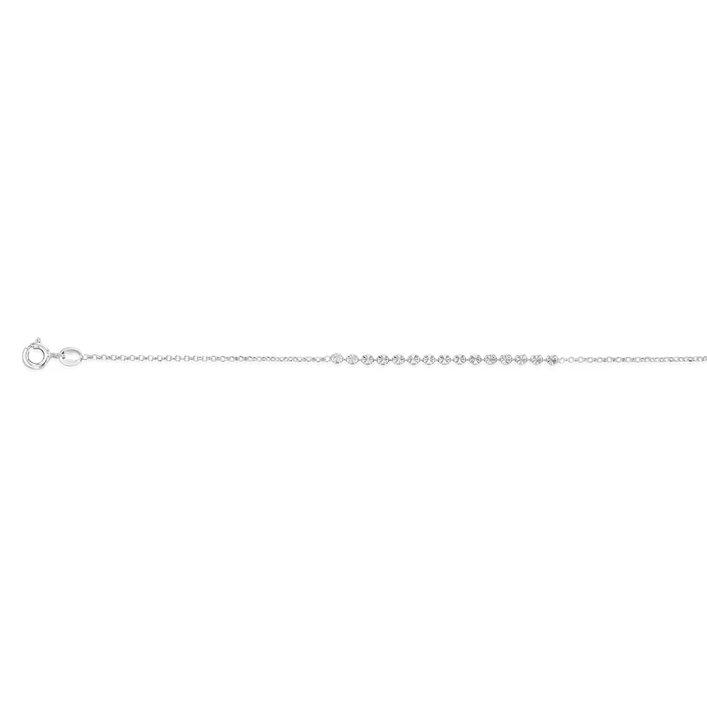 Sterling Silver Diamond Cut Beads Fancy 17cm Bracelet - Image 2