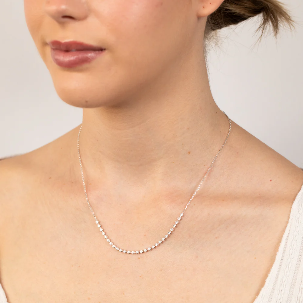 Sterling Silver Diamond Cut Beads Fancy 46cm Chain - Image 3