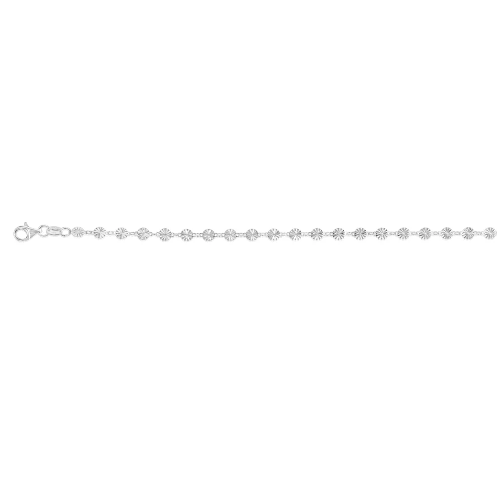 Sterling Silver Diamond Cut Disc 19cm Bracelets - Image 2