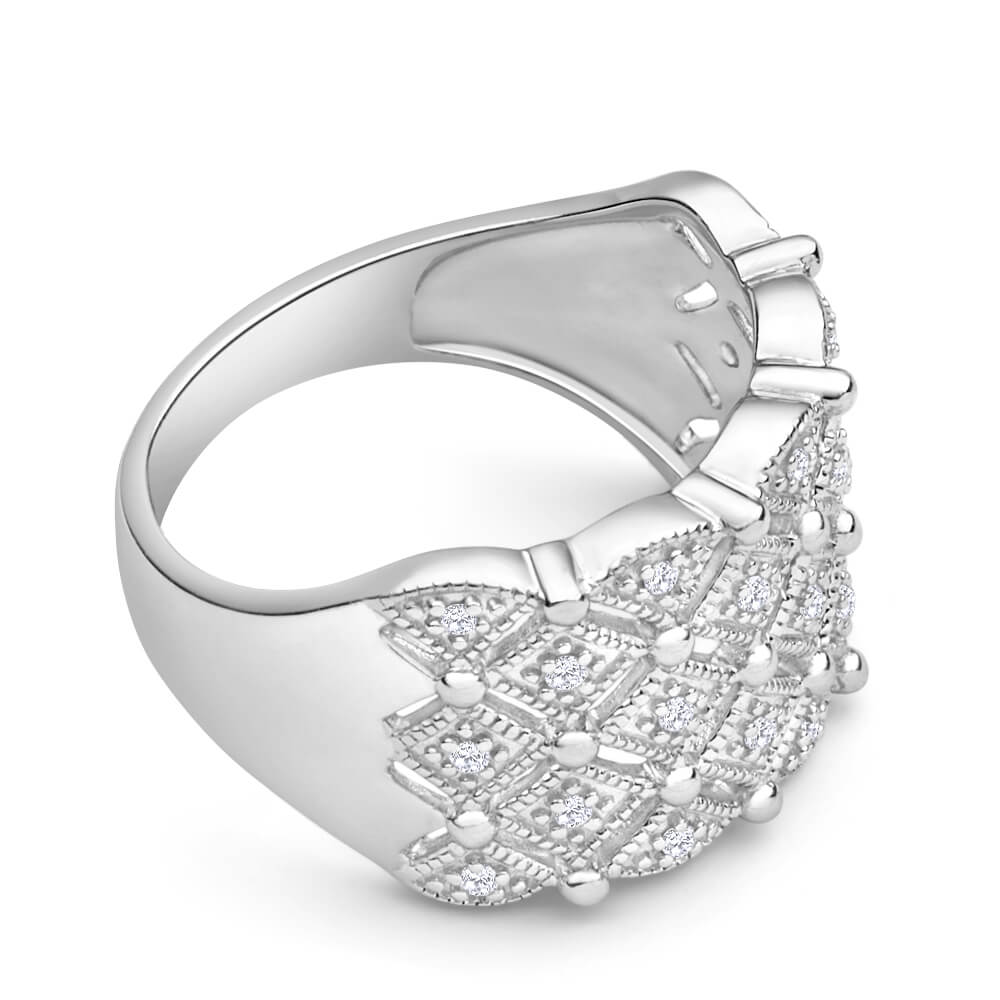 Sterling Silver Diamond Dress Ring - Image 2