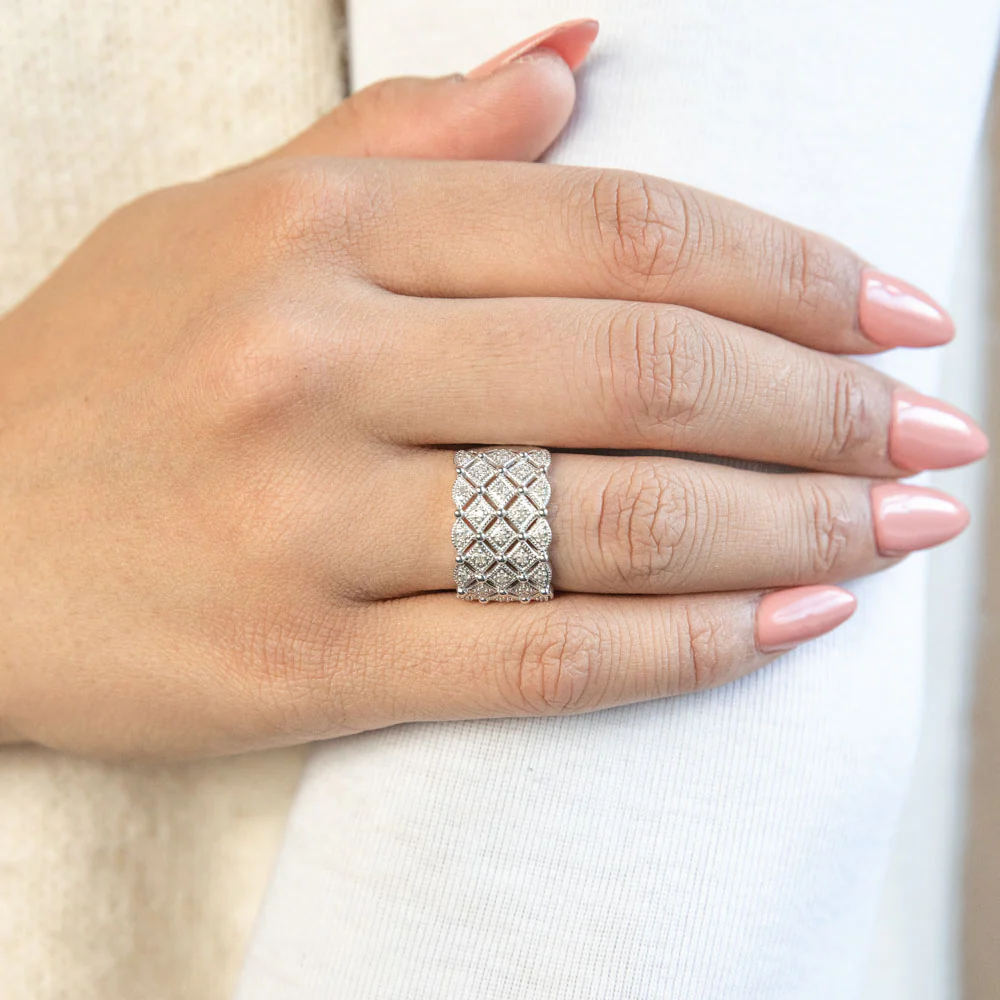Sterling Silver Diamond Dress Ring - Image 3