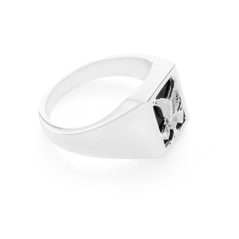 Sterling Silver Diamond + Onyx Ring - Image 2