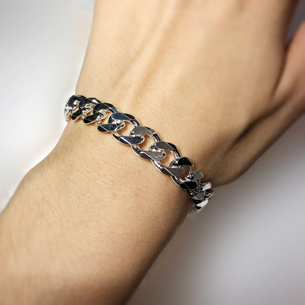 Sterling Silver Dicut Heavy Curb 250 Gauge Bracelet 23cm - Image 3