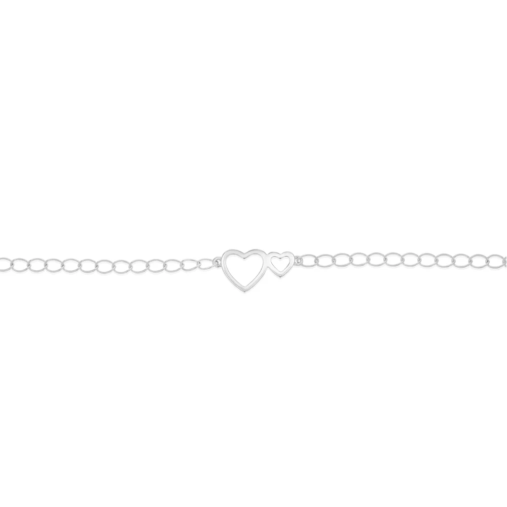 Sterling Silver Double Heart Bracelet - Image 2