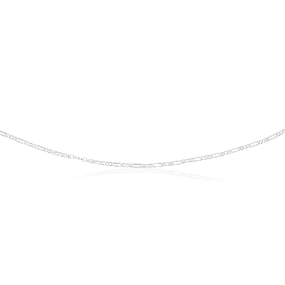 Sterling Silver Double Strand Figaro 45cm Chain - Image 2