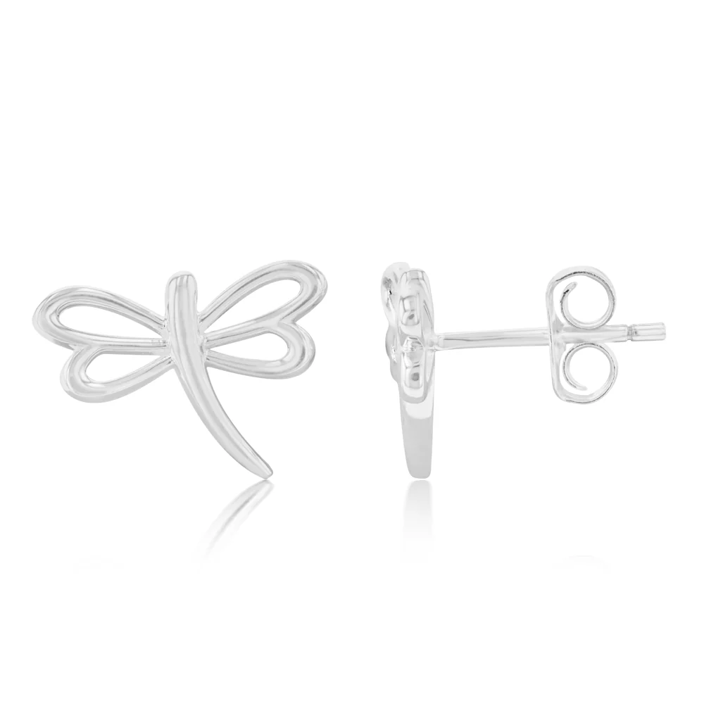 Sterling Silver Dragonfly Stud Earrings - Image 2