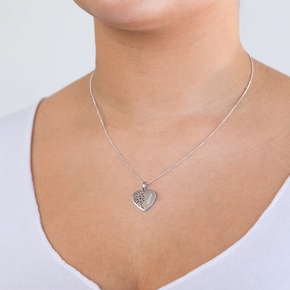 Sterling Silver Engraved Heart "Nanna" Pendant - Image 2