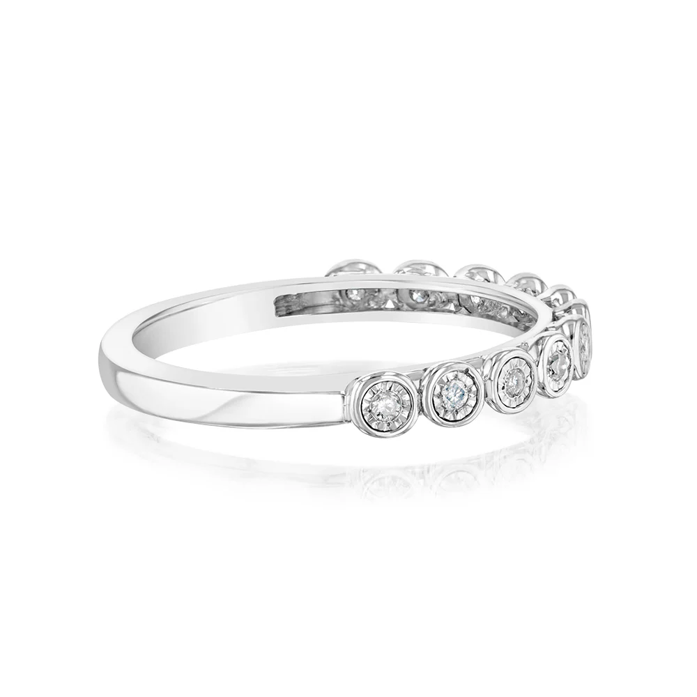 Sterling Silver Eternity Ring with 1/10 Carat Natural Diamonds - Image 2