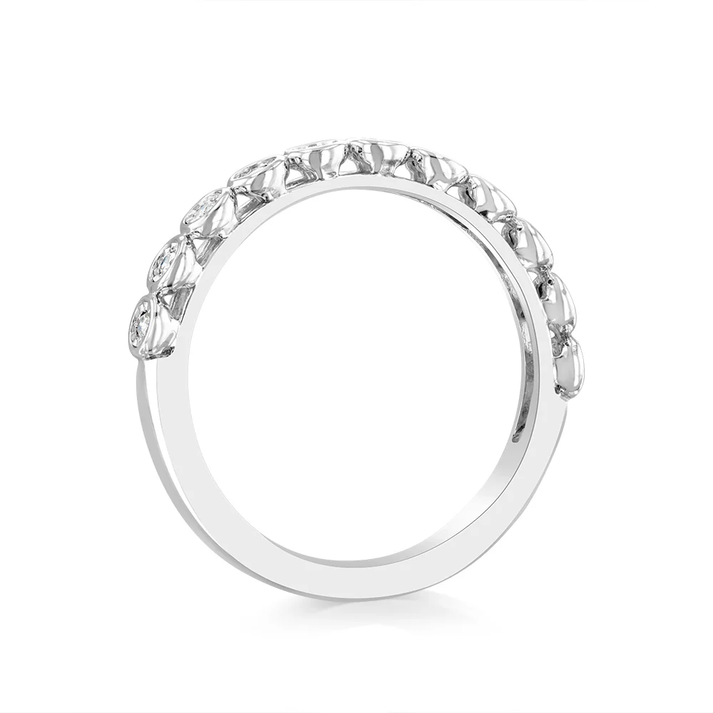 Sterling Silver Eternity Ring with 1/10 Carat Natural Diamonds - Image 3