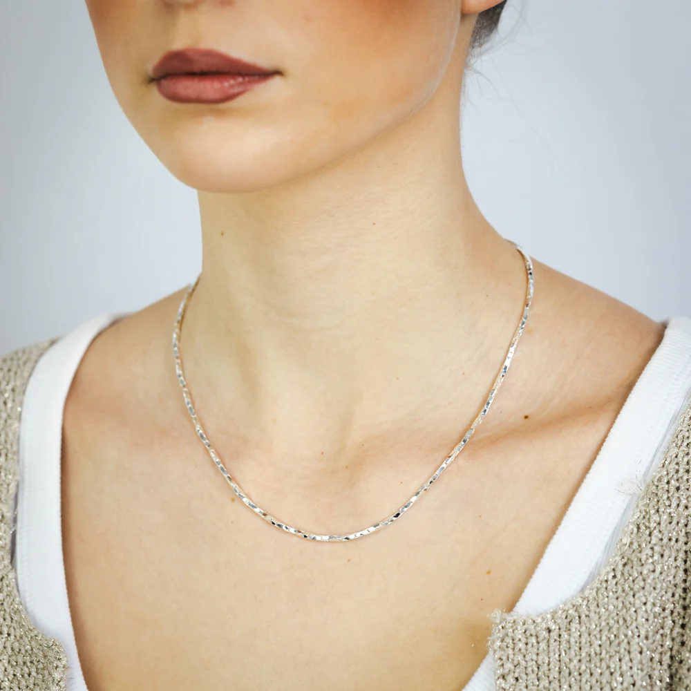 Sterling Silver Fancy 160 Gauge Twisted 45cm Chain - Image 4