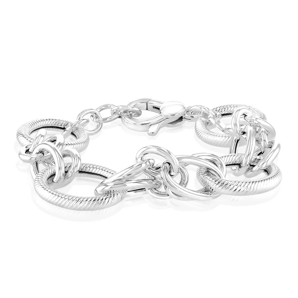 Sterling Silver Fancy 19.5cm Bracelet - Image 3