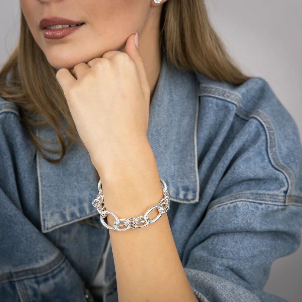 Sterling Silver Fancy 19.5cm Bracelet - Image 4