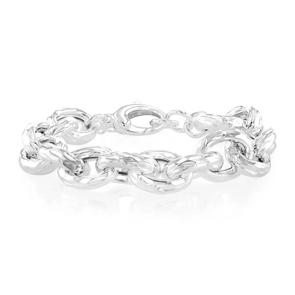 Sterling Silver Fancy 21cm Bracelet - Image 3