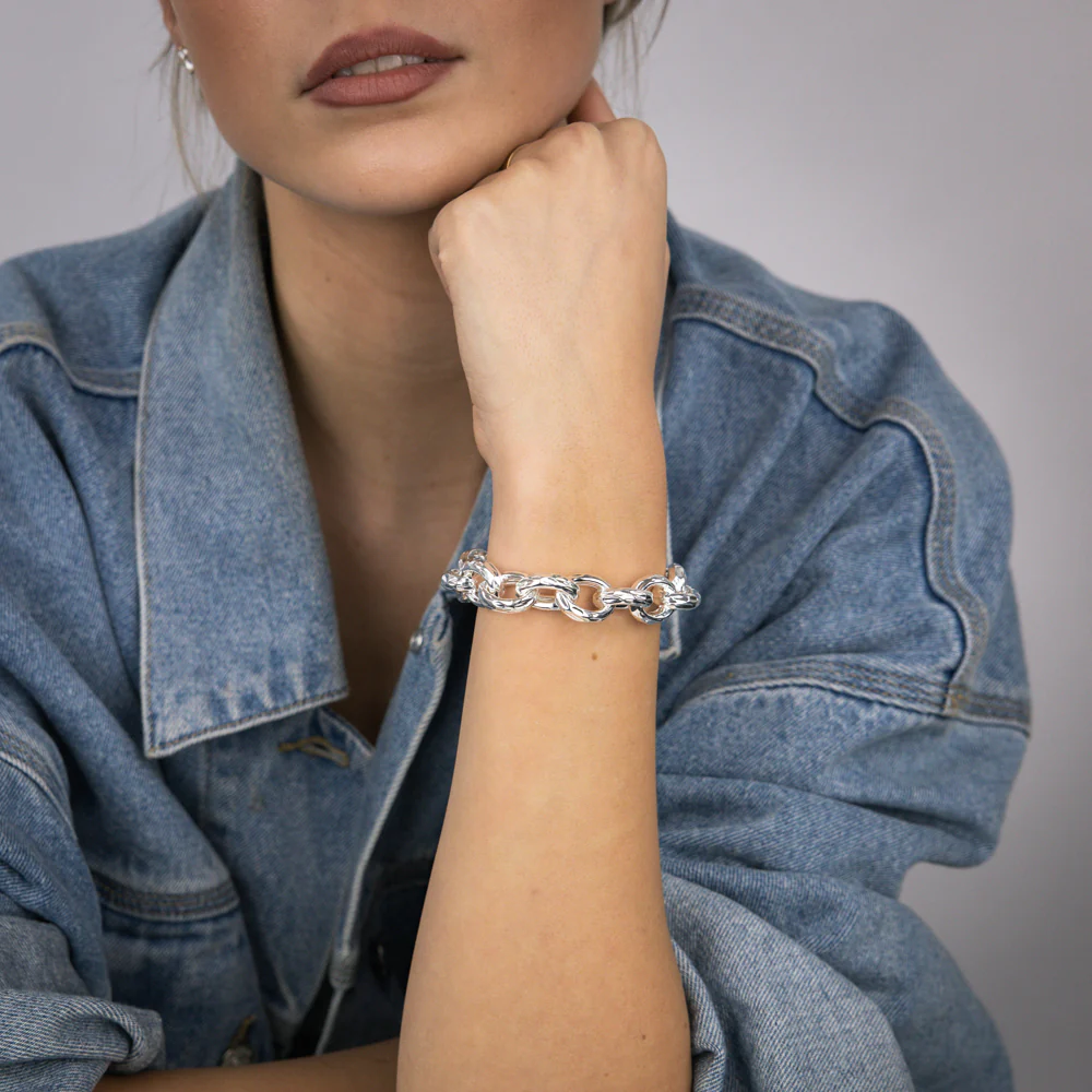 Sterling Silver Fancy 21cm Bracelet - Image 4