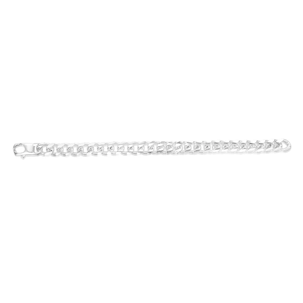 Sterling Silver Fancy 300 Gauge Oval Curb 23cm Bracelet - Image 2
