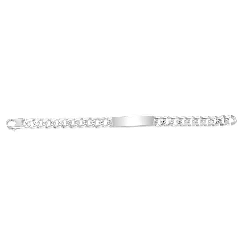 Sterling Silver Fancy 300 Gauge Oval Curb 23cm ID Bracelet - Image 2