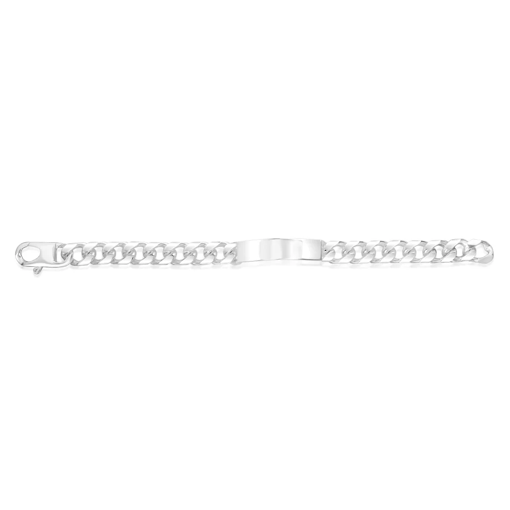 Sterling Silver Fancy 350 Gauge Oval Curb 23cm ID Bracelet - Image 2