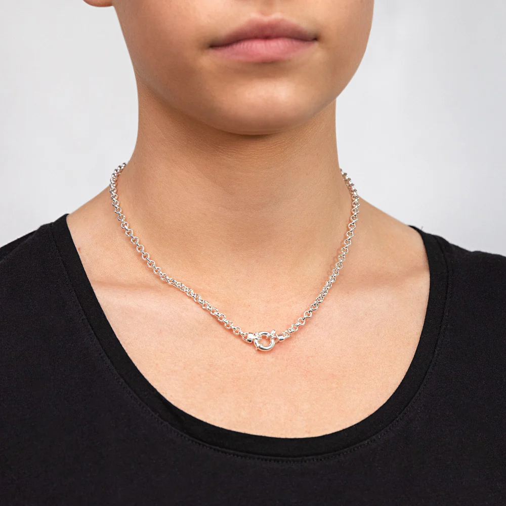 Sterling Silver Fancy 45cm Chain With Bolt Ring - Image 3