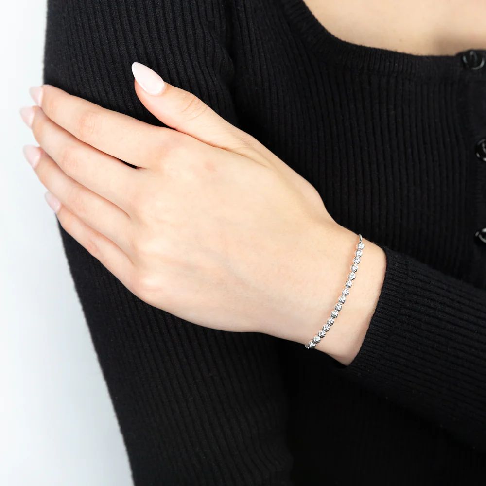 Sterling Silver Fancy Bead Bracelet - Image 3