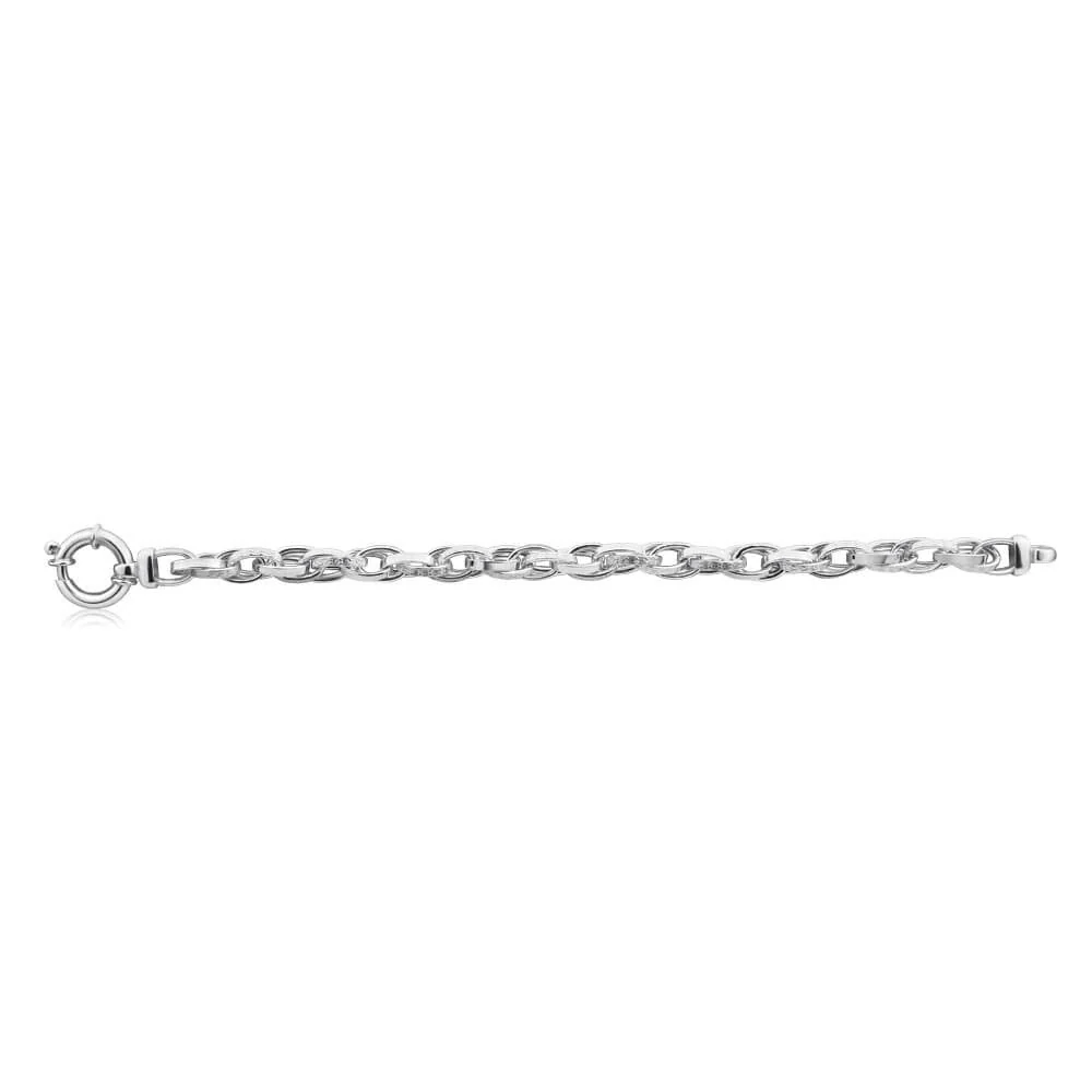Sterling Silver Fancy Boltring 20cm Bracelet - Image 2