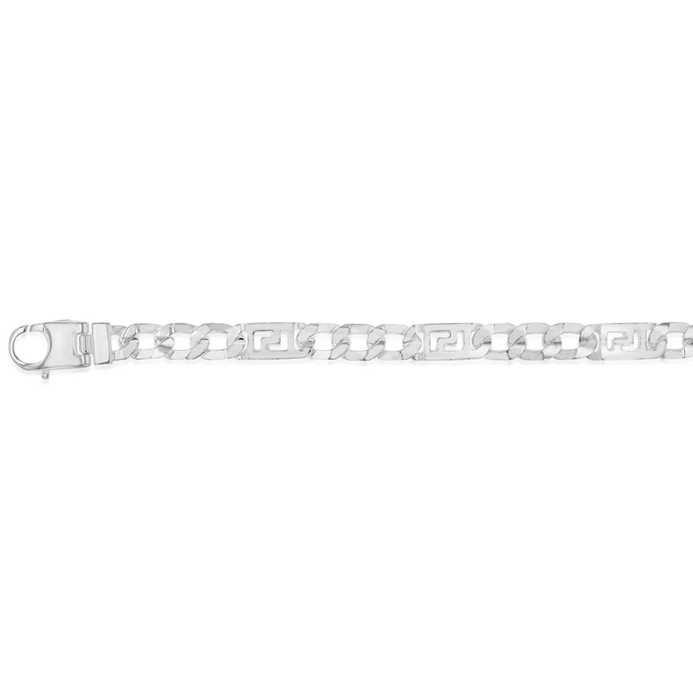 Sterling Silver Fancy Curb 21cm Bracelet - Image 2