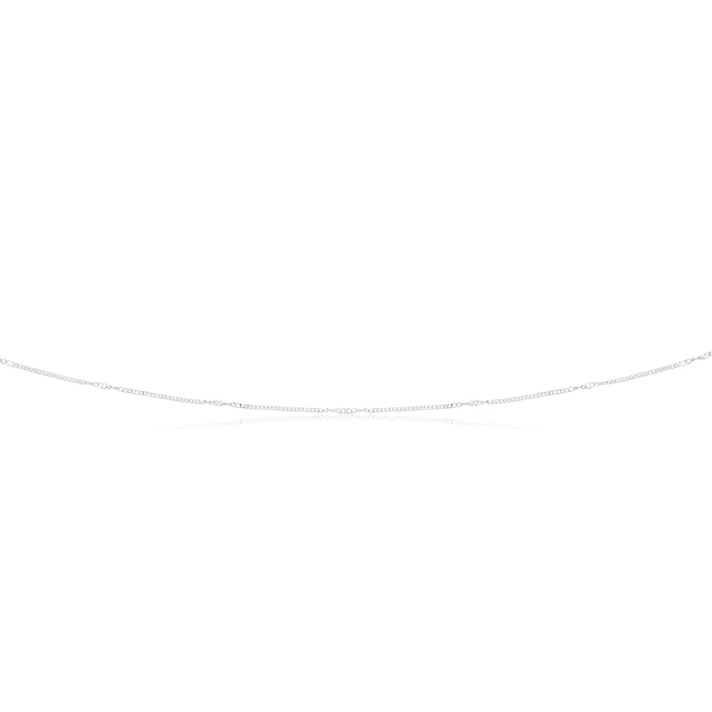 Sterling Silver Fancy Curb and Singapore link chain 45cm - Image 2